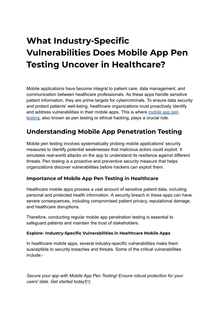 what industry specific vulnerabilities does