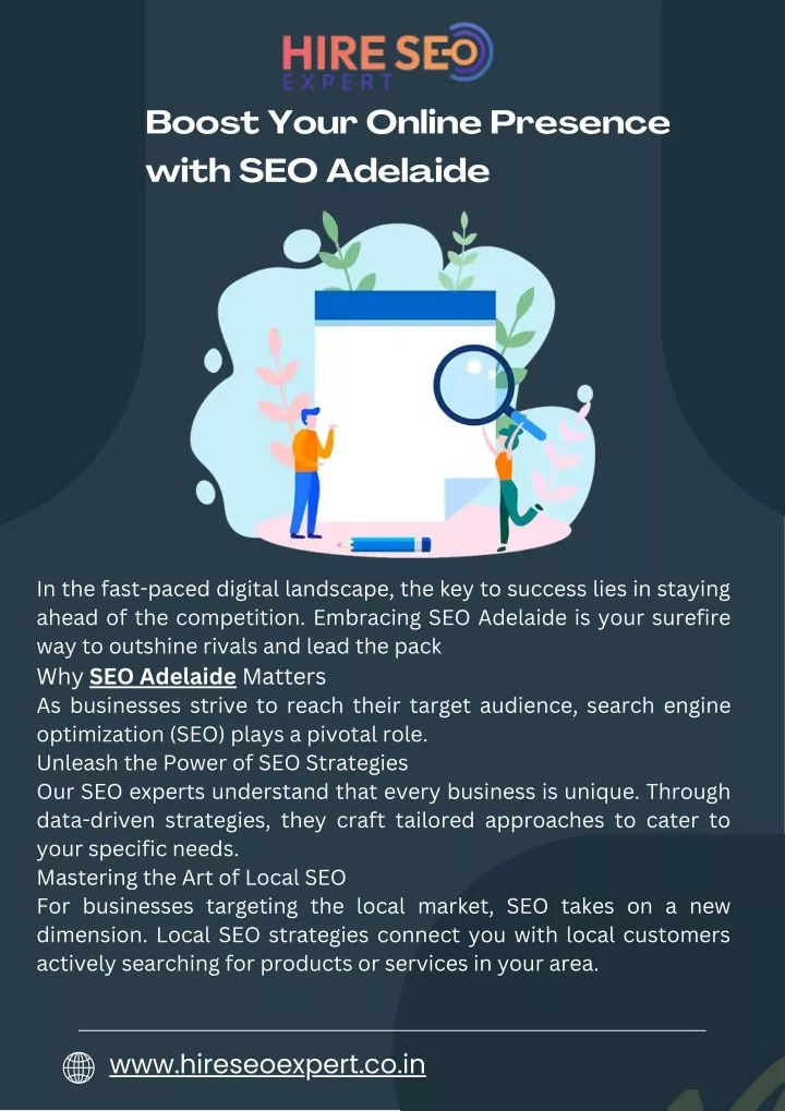 boost your online presence with seo adelaide