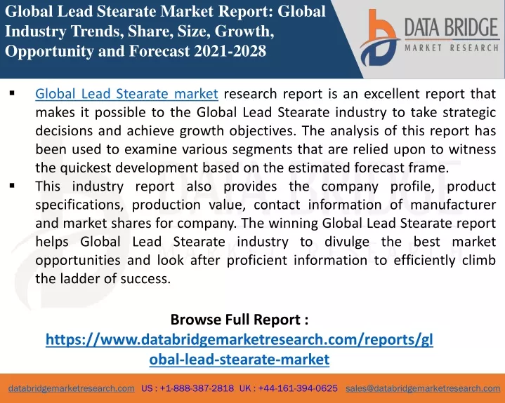 global lead stearate market report global