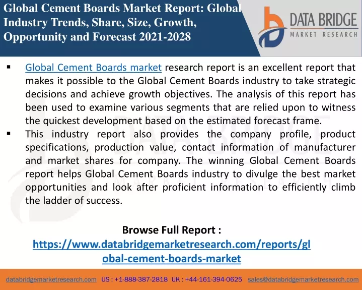 global cement boards market report global