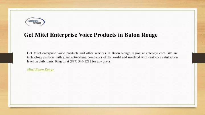 get mitel enterprise voice products in baton rouge