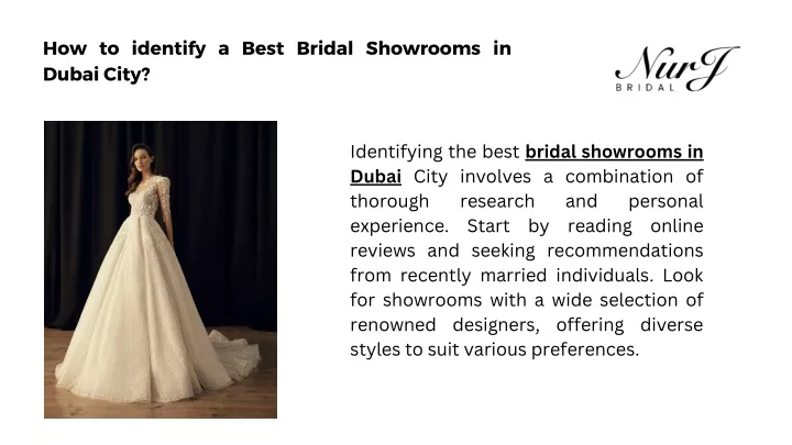 how to identify a best bridal showrooms in dubai