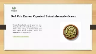 Red Vein Kratom Capsules  Botanicalremediesllc.com