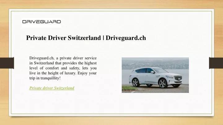 private driver switzerland driveguard ch