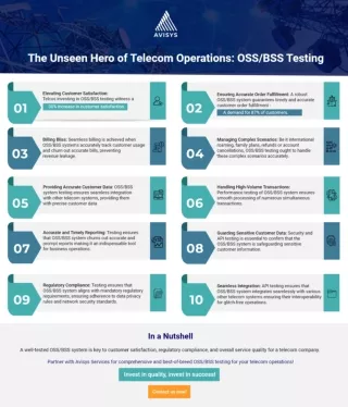 Avisys OSS-BSS Testing Infographic