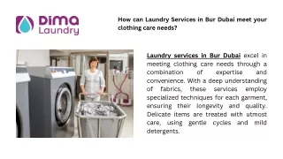 How can Laundry Services in Bur Dubai  meet your clothing care needs