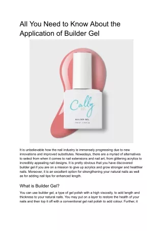 all you need to know about the application
