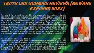 Truth CBD Gummies Reviews