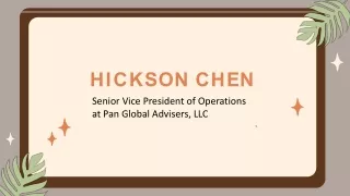Hickson Chen - Known For Developing Business Plans