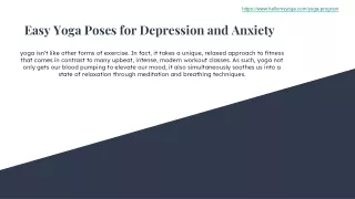 Easy Yoga Poses for Depression and Anxiety