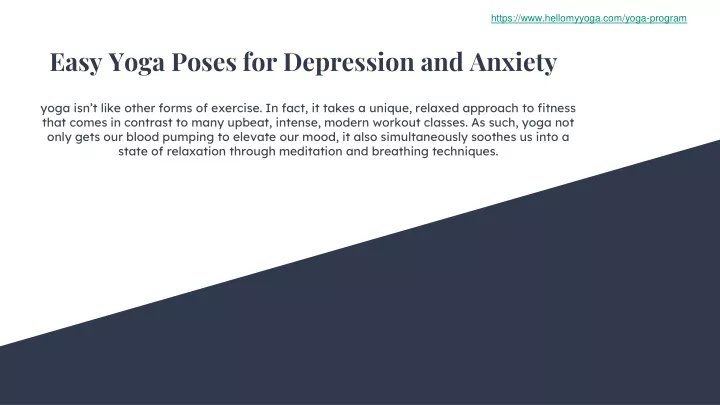 easy yoga poses for depression and anxiety