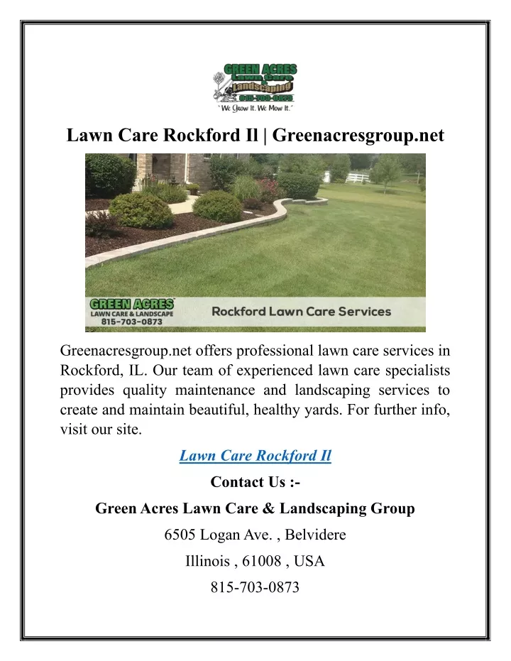 lawn care rockford il greenacresgroup net