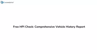 Free HPI Check - Uncover Hidden Car History Before You Buy