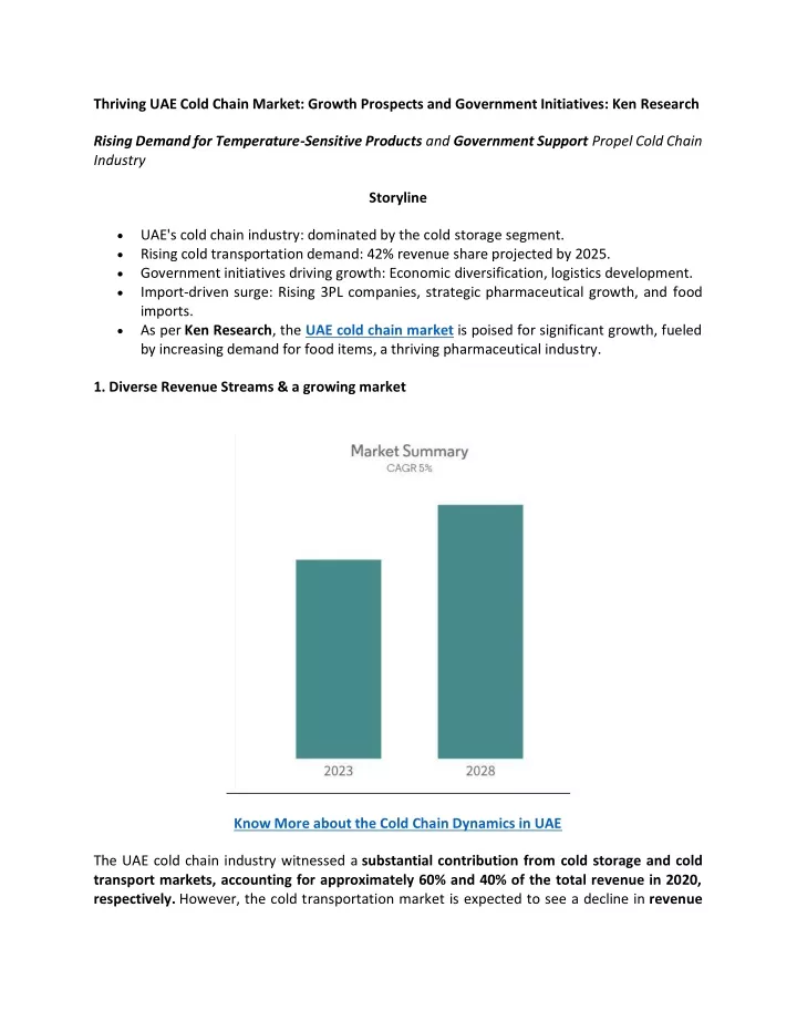 thriving uae cold chain market growth prospects