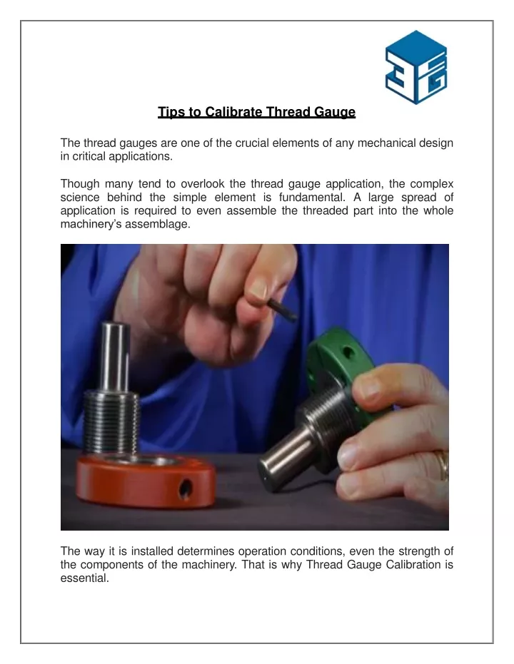 tips to calibrate thread gauge the thread gauges
