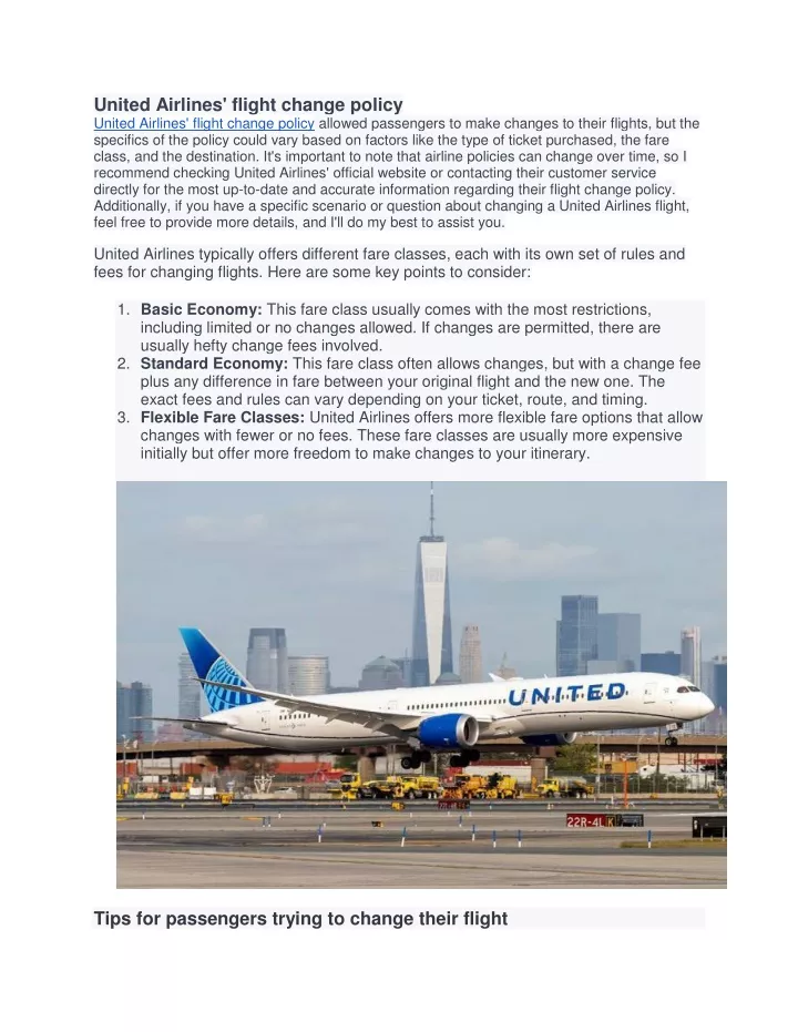 united airlines flight change policy united