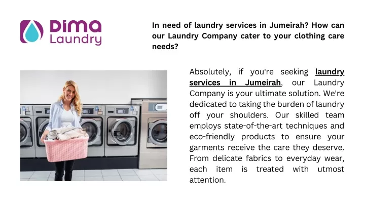 in need of laundry services in jumeirah