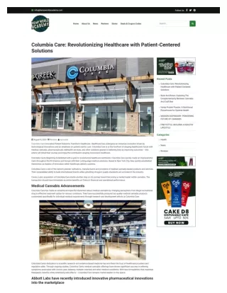 Columbia Care Revolutionizing Healthcare with Patient-Centered Solutions