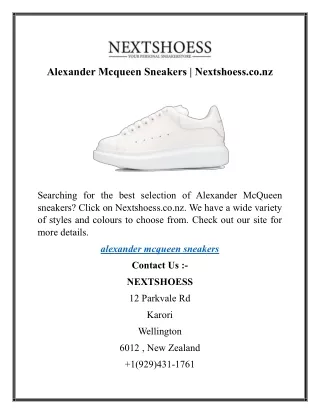 Alexander Mcqueen Sneakers  Nextshoess.co.nz