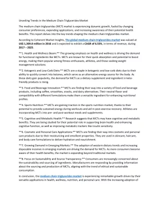 Medium-chain Triglycerides Market