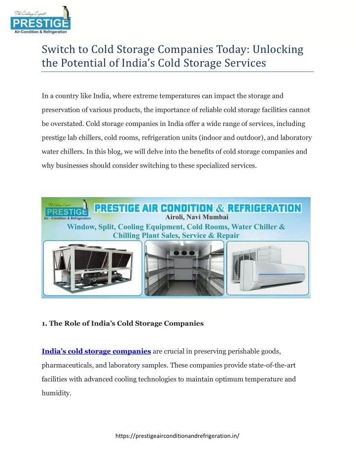 switch to cold storage companies today unlocking