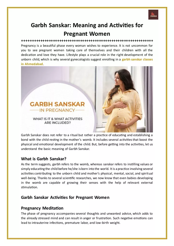 garbh sanskar meaning and activities for pregnant