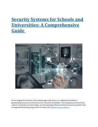 security systems for schools and universities
