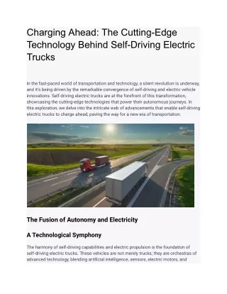 Charging Ahead_ The Cutting-Edge Technology Behind Self-Driving Electric Trucks