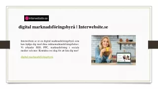 digital marknadsf ringsbyr interwebsite se