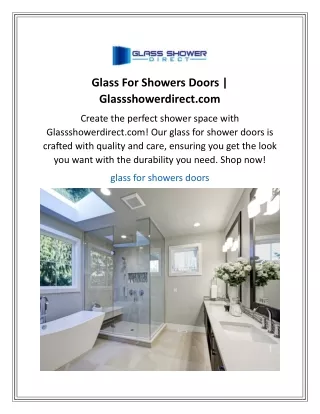 Glass For Showers Doors  Glassshowerdirect.com