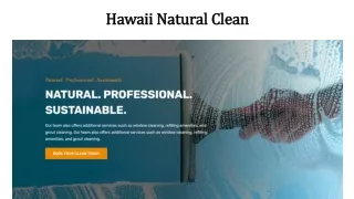 Hawaii Natural Clean - Your Trusted Partner for Immaculate Spaces