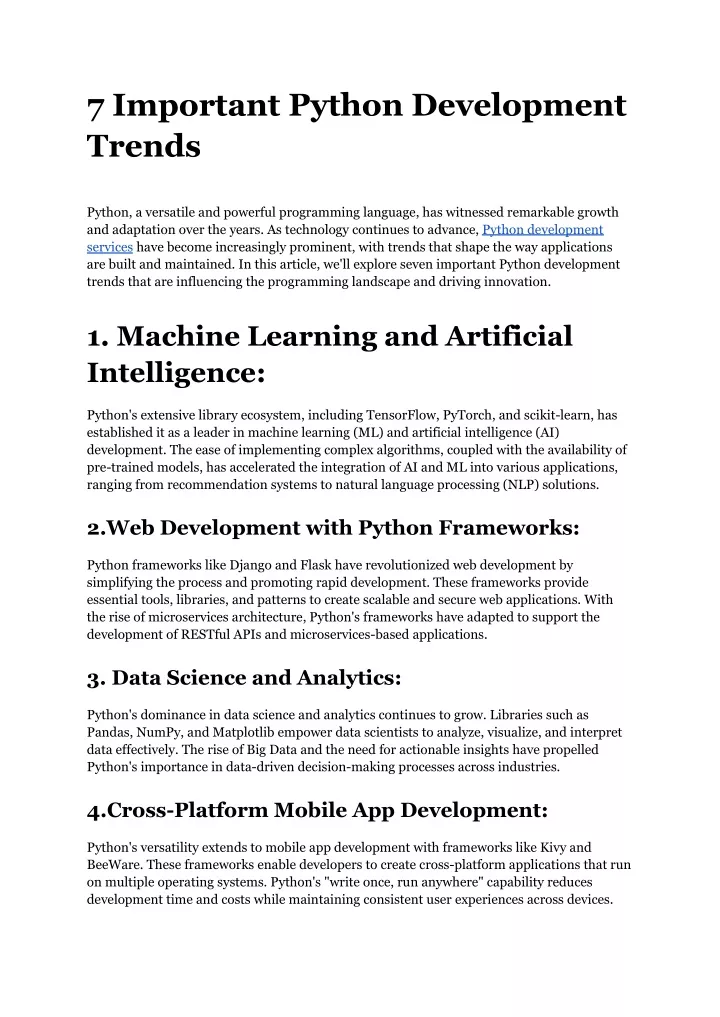 7 important python development trends