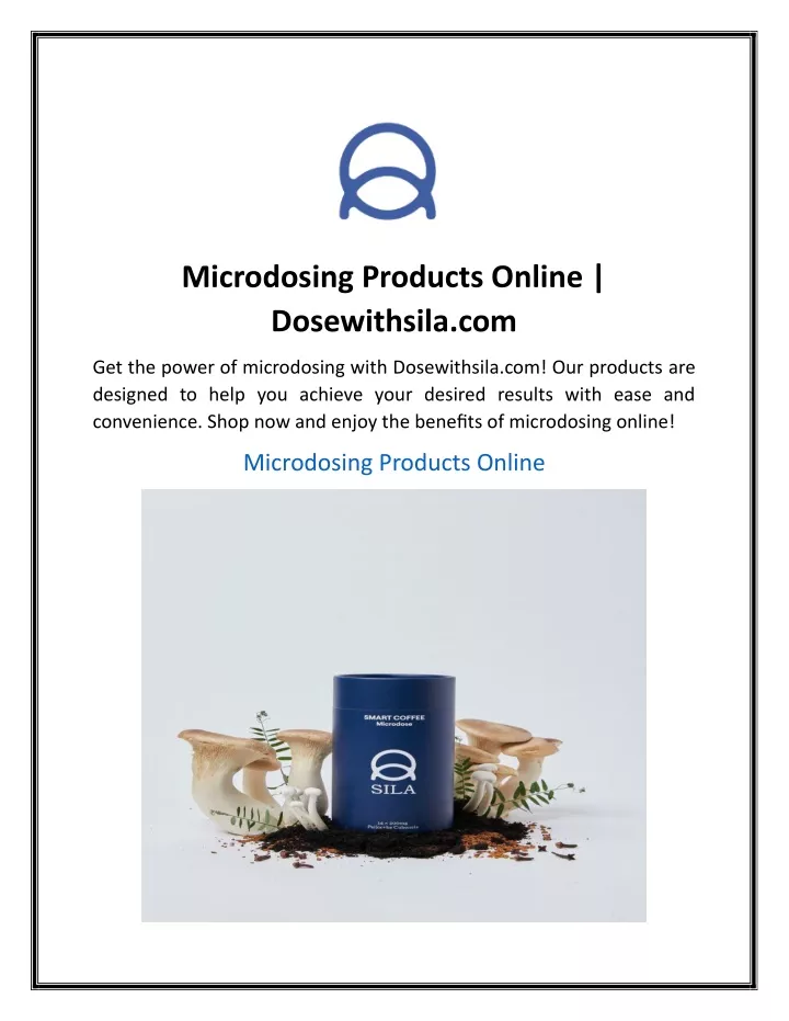 microdosing products online dosewithsila com