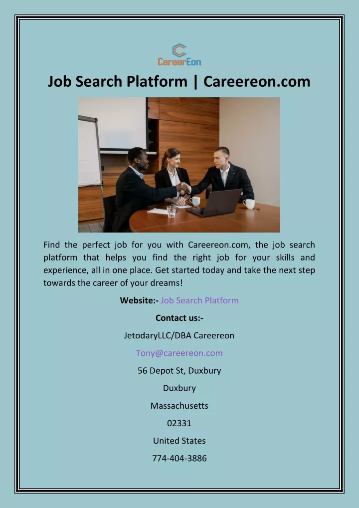 job search platform careereon com