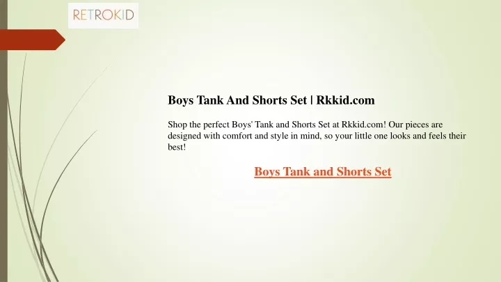 boys tank and shorts set rkkid com shop