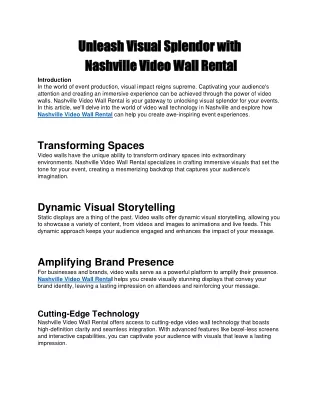 Video Wall Rental Nashville