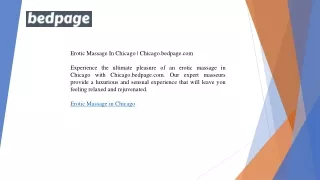 Erotic Massage In Chicago   Chicago.bedpage.com