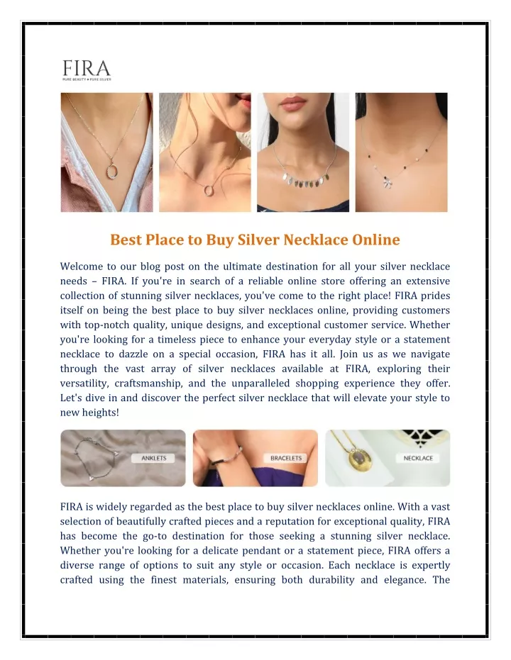 best place to buy silver necklace online