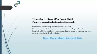 House Survey Report For Forest Gate  Propertyinspectionforimmigration.co.uk