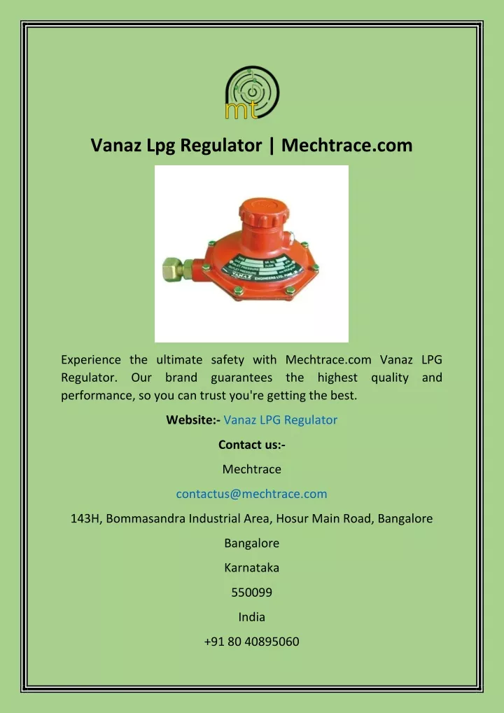 vanaz lpg regulator mechtrace com