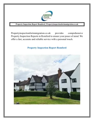 Property Inspection Report Romford  Propertyinspectionforimmigration.co.uk
