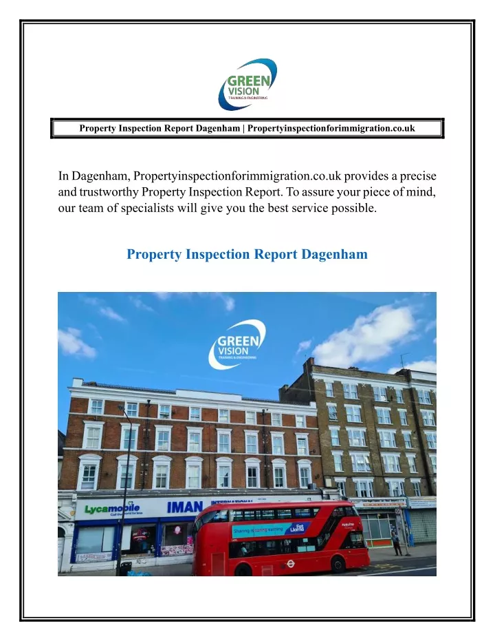 property inspection report dagenham