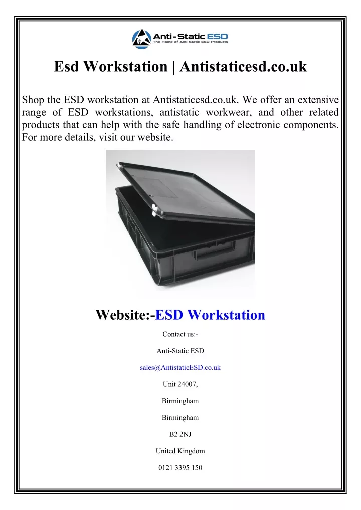 esd workstation antistaticesd co uk