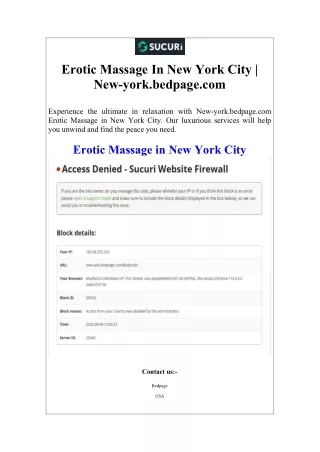 Erotic Massage In New York City  New-york.bedpage.com