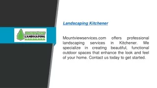 Landscaping Kitchener Mountviewservices.com