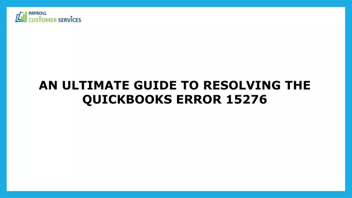 an ultimate guide to resolving the quickbooks