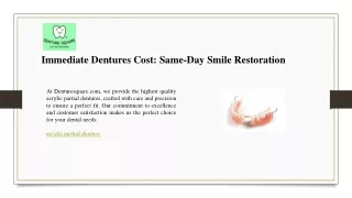 immediate dentures cost same day smile restoration