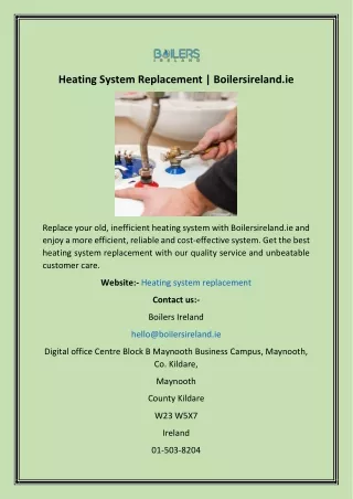 Heating System Replacement  Boilersireland.ie