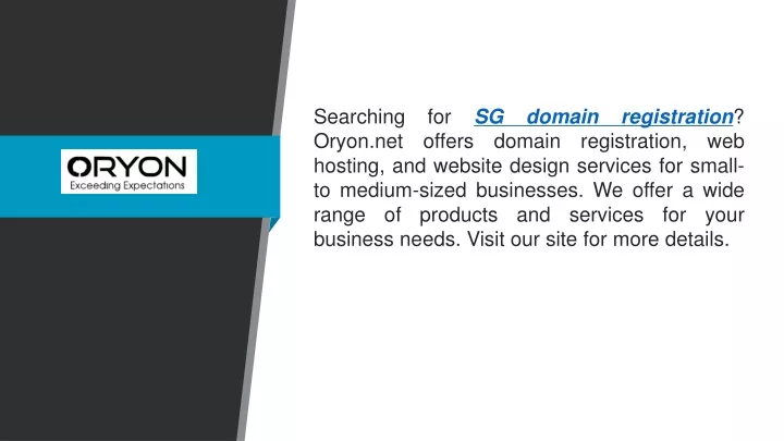 searching for sg domain registration oryon