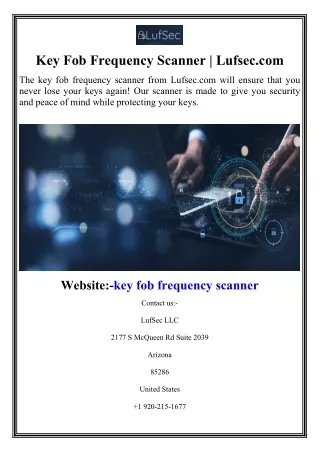 key fob frequency scanner lufsec com